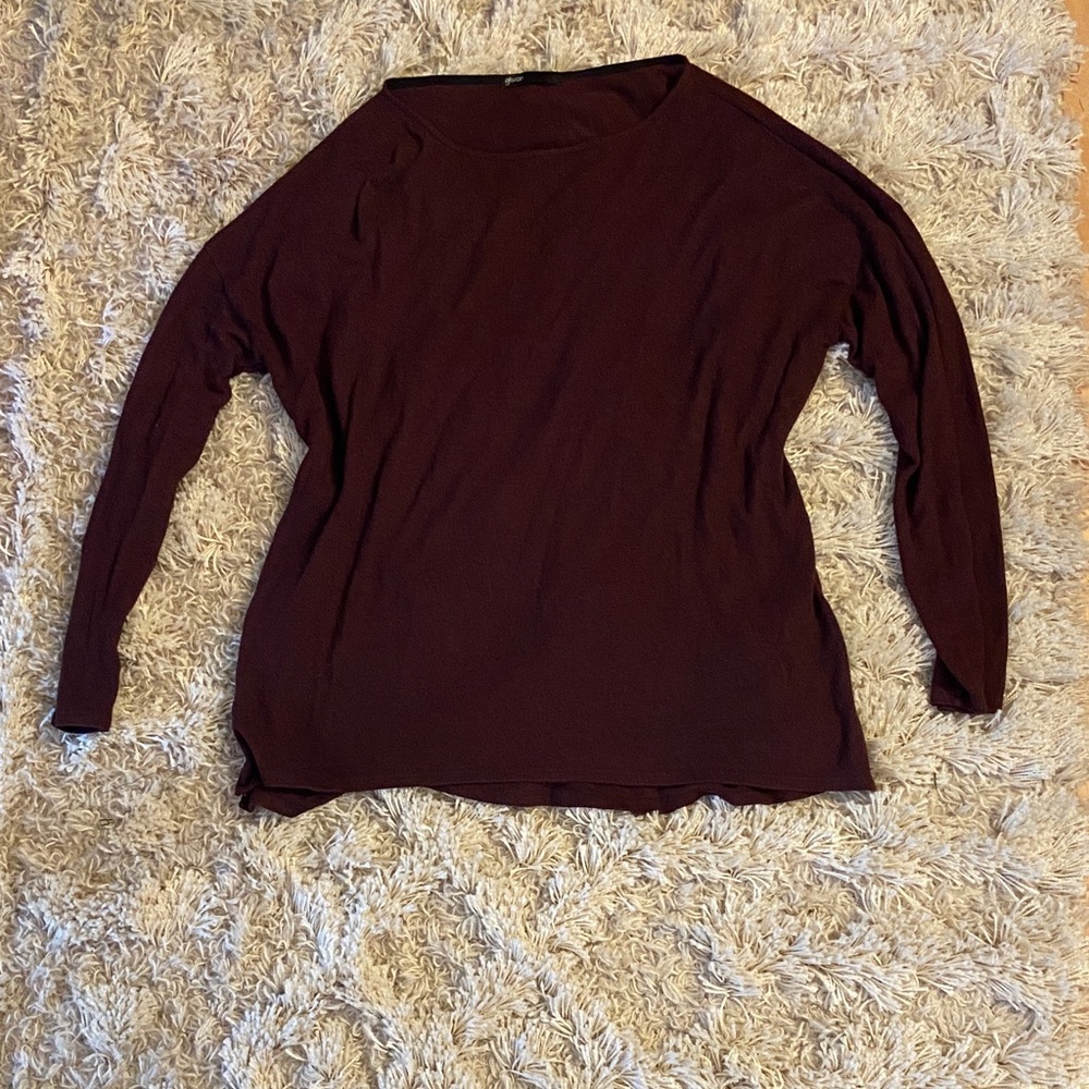 Gibson Deep Burgundy Long Sleeve Top